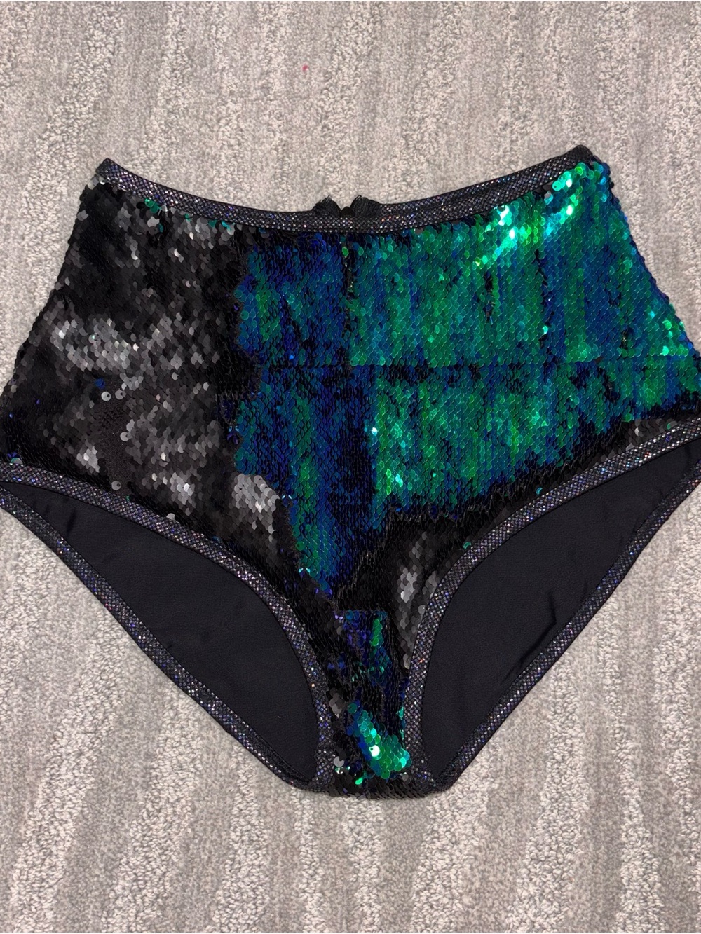 VTG J. Valentine Sequin Iridescent Rave Short Hot Pants Made In USA Women M/L